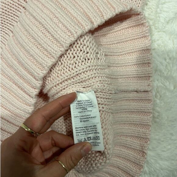 J. Crew Always XS Pink Rollneck Pullover Thick Knit Sweater Fisherman Preppy 90s - Picture 5 of 5